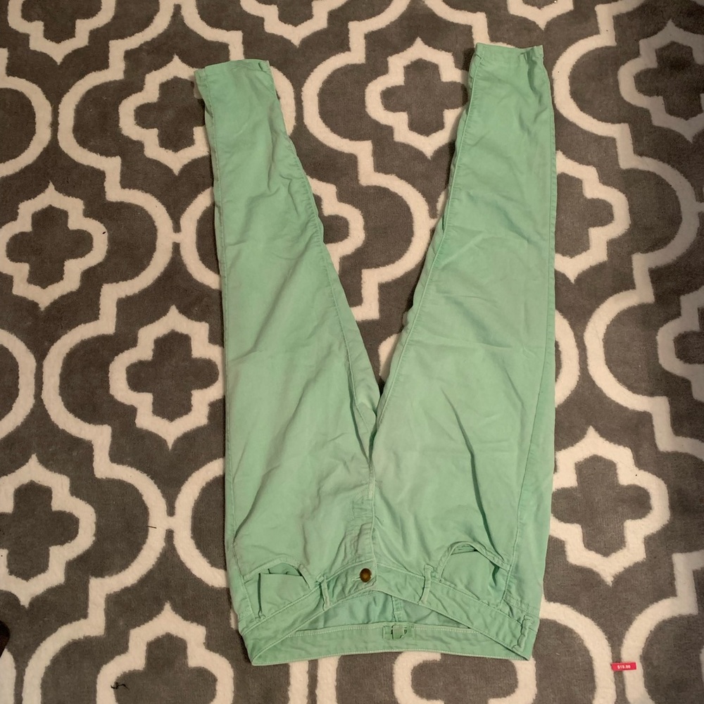Mint green jeans, super soft material. Size 8